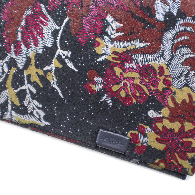 所作 財布 メンズ レディース Shosa 三つ折り 3つ折り ブランド 薄い 薄型 コンパクト 小銭入れ サイフ 折財布 ウォレット 革 本革 革財布 レザー 日本製 花 花柄 和 刺繍模様 ショートウォレット1.0