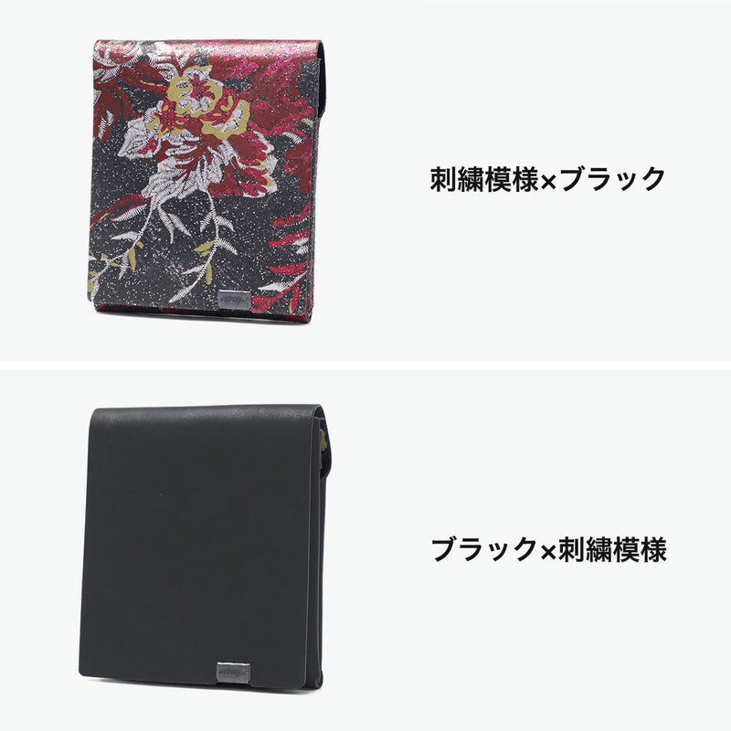 所作 財布 メンズ レディース Shosa 三つ折り 3つ折り ブランド 薄い 薄型 コンパクト 小銭入れ サイフ 折財布 ウォレット 革 本革 革財布 レザー 日本製 花 花柄 和 刺繍模様 ショートウォレット2.0