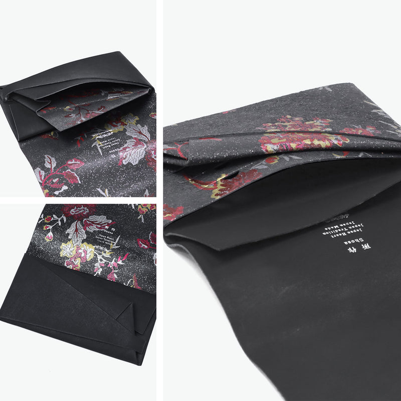 所作 長財布 メンズ レディース 薄い Shosa かぶせ ブランド 本革 革 レザー 牛革 日本製 革財布 財布 サイフ 小銭入れ 軽量 おしゃれ 花 花柄 和 経年変化 シンプル ユニセックス 刺繍模様 ロングウォレット