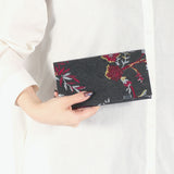 所作 長財布 メンズ レディース 薄い Shosa かぶせ ブランド 本革 革 レザー 牛革 日本製 革財布 財布 サイフ 小銭入れ 軽量 おしゃれ 花 花柄 和 経年変化 シンプル ユニセックス 刺繍模様 ロングウォレット