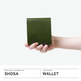 所作 三つ折り財布 メンズ レディース 革 Shosa 小銭入れ 小銭 ブランド 本革 レザー 牛革 おしゃれ 三つ折り 財布 森半 ロビココ サステナブル シンプル 日本製 一枚革 贈り物 抹茶 ショートウォレット2.0