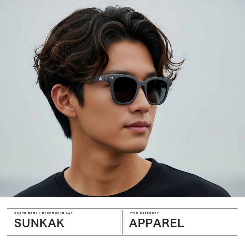 남성과 여성을위한 Sunkaku 선글라스 Sunkak 브랜드 색상 UV 보호 UV 보호 웰링턴 경량 경량 무광택 프레임 2 Matt Black