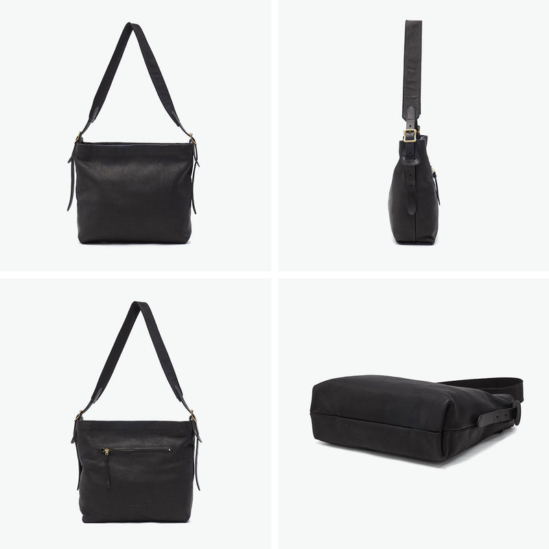 【当店限定モデル】 別注 SLOW ショルダーバッグ メンズ レディース 斜めがけバッグ 大きめ 大きい おしゃれ スロウ ショルダー バッグ メンズバッグ A4 ブランド 本革 革 レザー 軽量 軽い 大人 ファスナー 自立 黒 rubono 300S11502