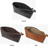 SLOW ポーチ メンズ レディース 小物入れ ブランド レザー Mサイズ スロウ マチ付き マチ 革 本革 おしゃれ シンプル ギフト プレゼント ファスナー 黒 日本製 bono Pouch M 300S17C