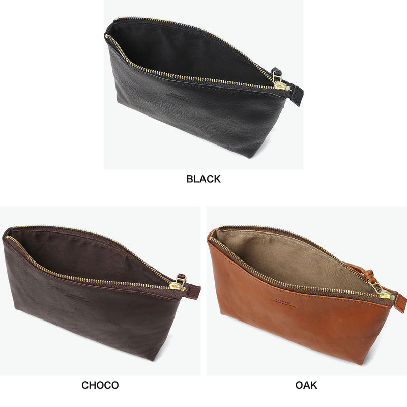 SLOW ポーチ メンズ レディース 小物入れ ブランド レザー Mサイズ スロウ マチ付き マチ 革 本革 おしゃれ シンプル ギフト プレゼント ファスナー 黒 日本製 bono Pouch M 300S17C