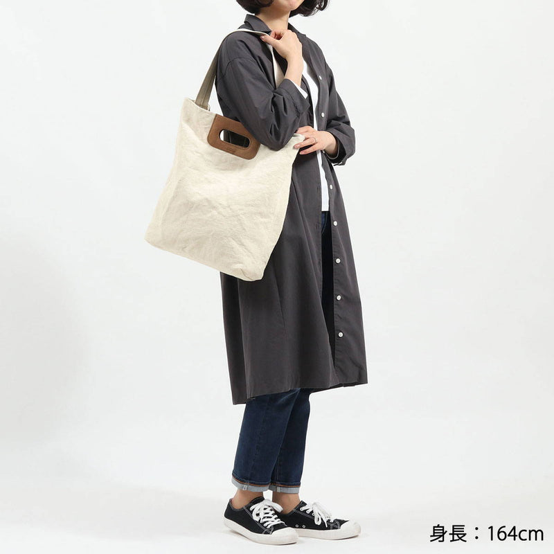 Beg Tote Slow Lelaki Lelaki Besar Jenama Tote Lambat Beg Ringan 2Way Kasual Kasual Menegak Bahan Linen Kapas Bahan Natural Dibuat di Jepun Trak 2Way Tote Bag L 300S121J