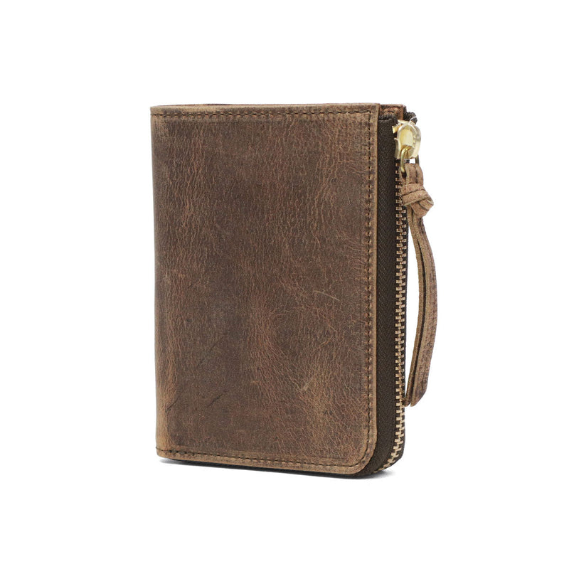 SLOW 二つ折り財布 メンズ レディース ブランド box型小銭入れ スロウ 財布 L字ファスナー ジップ 本革 小銭入れあり 軽量 軽い レザー クーズー革 日本製 kudu Lzip short wallet 333S82I