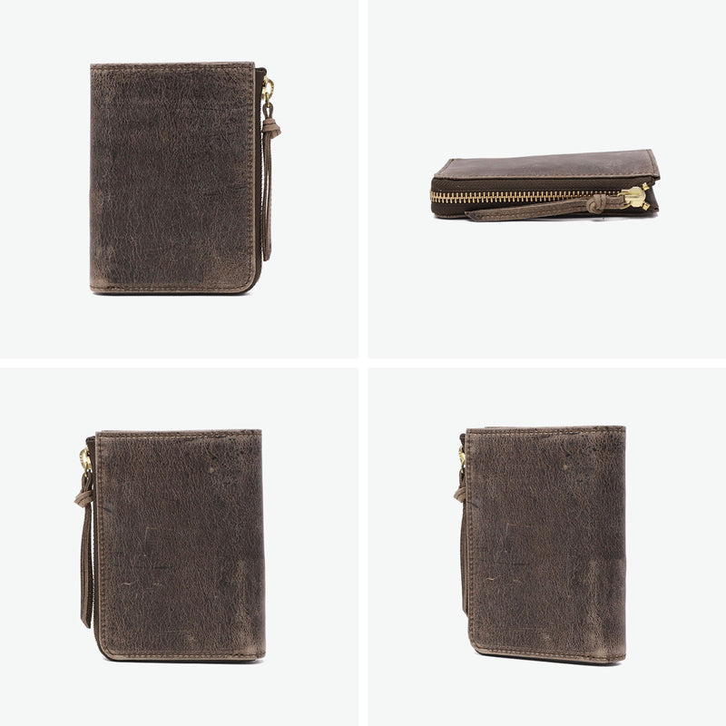 SLOW 二つ折り財布 メンズ レディース ブランド box型小銭入れ スロウ 財布 L字ファスナー ジップ 本革 小銭入れあり 軽量 軽い レザー クーズー革 日本製 kudu Lzip short wallet 333S82I