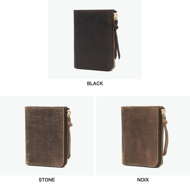 SLOW 二つ折り財布 メンズ レディース ブランド box型小銭入れ スロウ 財布 L字ファスナー ジップ 本革 小銭入れあり 軽量 軽い レザー クーズー革 日本製 kudu Lzip short wallet 333S82I