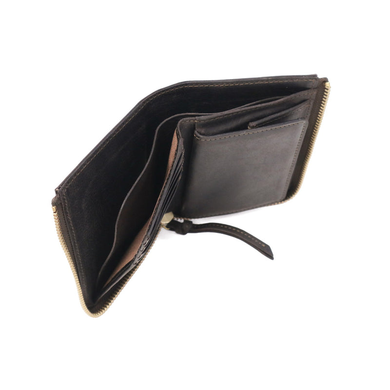 SLOW 二つ折り財布 メンズ レディース ブランド box型小銭入れ スロウ 財布 L字ファスナー ジップ 本革 小銭入れあり 軽量 軽い レザー クーズー革 日本製 kudu Lzip short wallet 333S82I