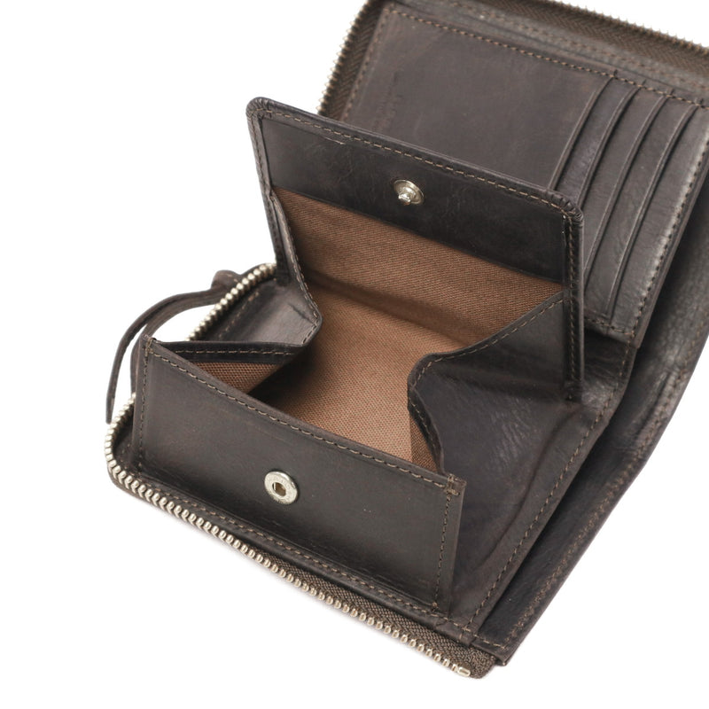 SLOW 二つ折り財布 メンズ レディース ブランド box型小銭入れ スロウ 財布 L字ファスナー ジップ 本革 小銭入れあり 軽量 軽い レザー クーズー革 日本製 kudu Lzip short wallet 333S82I