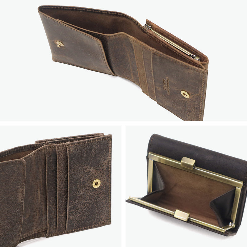 SLOW 二つ折り財布 メンズ レディース ブランド スロウ 財布 本革 小さい 小さめ 小銭入れあり ミニ財布 コンパクト 軽量 軽い レザー クーズー革 がま口 日本製 kudu clasp mini wallet 333S134L