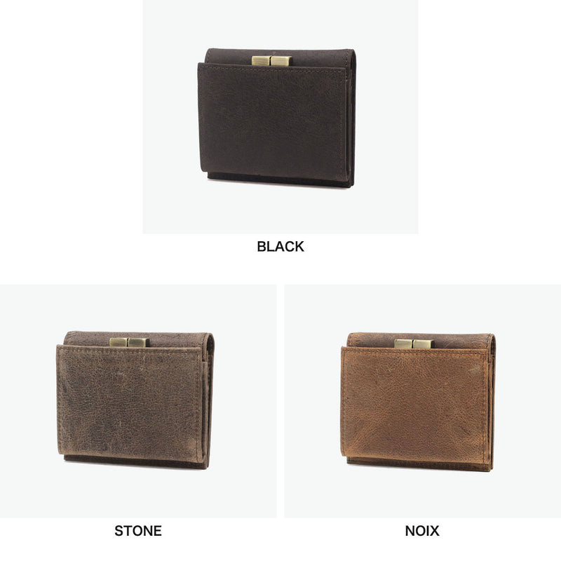 SLOW 二つ折り財布 メンズ レディース ブランド スロウ 財布 本革 小さい 小さめ 小銭入れあり ミニ財布 コンパクト 軽量 軽い レザー クーズー革 がま口 日本製 kudu clasp mini wallet 333S134L