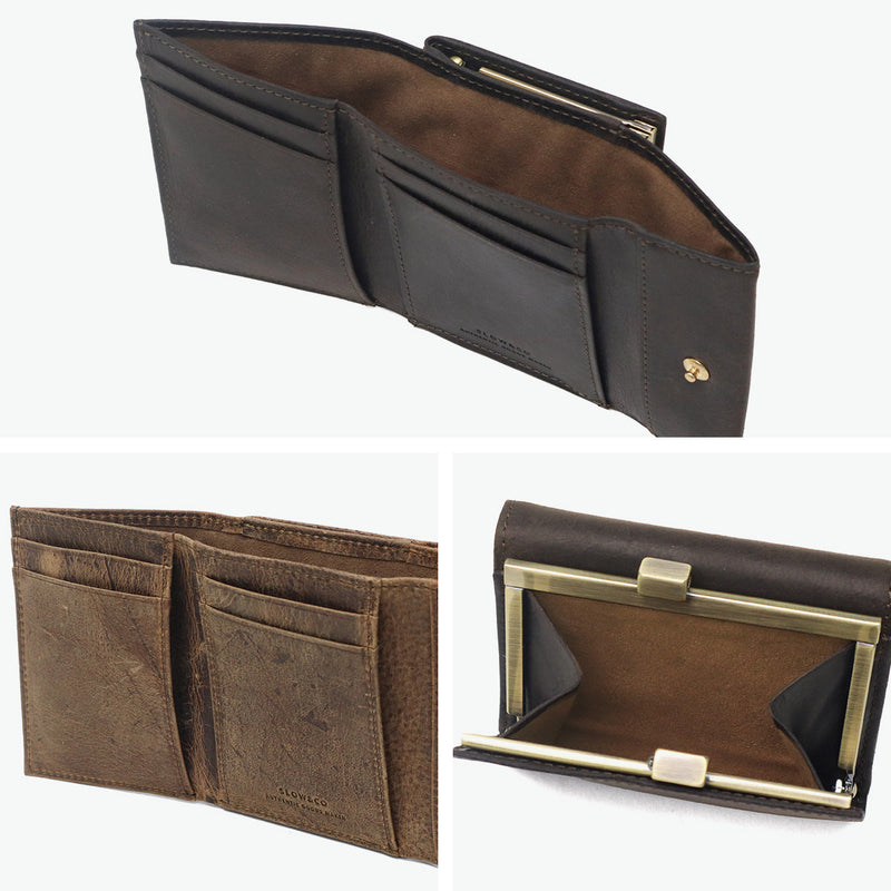 SLOW 三つ折り財布 メンズ レディース ブランド がま口 スロウ 財布 本革 小さい 小さめ 小銭入れあり ミニ財布 コンパクト 軽量 軽い レザー クーズー革 ウォレット 日本製 kudu clasp trifold wallet 333S135L