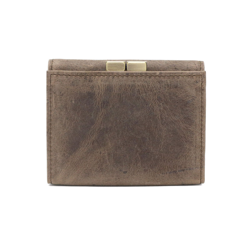 SLOW 三つ折り財布 メンズ レディース ブランド がま口 スロウ 財布 本革 小さい 小さめ 小銭入れあり ミニ財布 コンパクト 軽量 軽い レザー クーズー革 ウォレット 日本製 kudu clasp trifold wallet 333S135L