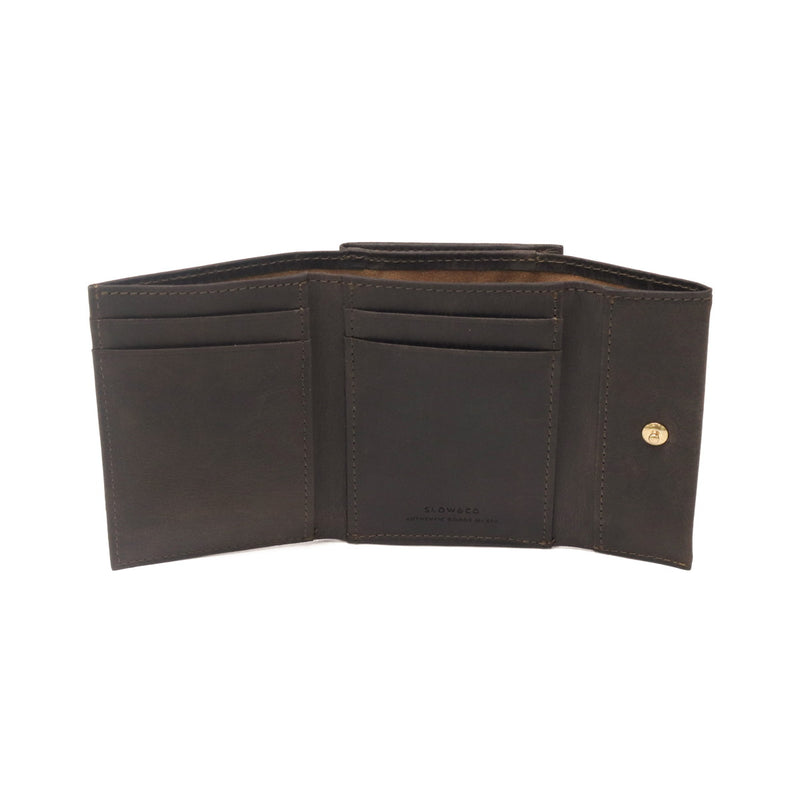 SLOW 三つ折り財布 メンズ レディース ブランド がま口 スロウ 財布 本革 小さい 小さめ 小銭入れあり ミニ財布 コンパクト 軽量 軽い レザー クーズー革 ウォレット 日本製 kudu clasp trifold wallet 333S135L