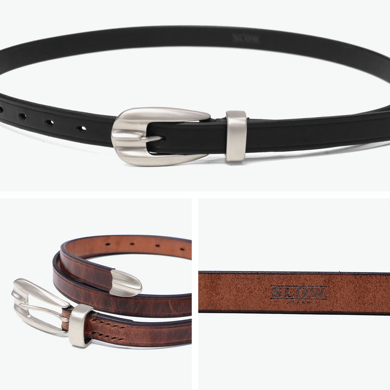 SLOW ベルト メンズ レディース スロウ ブランド カジュアル ビジネス 本革 革 レザー プルアップレザー レザーベルト おしゃれ シンプル 細め 革ベルト 革小物 バックル 日本製 herbie buckle belt HS89K