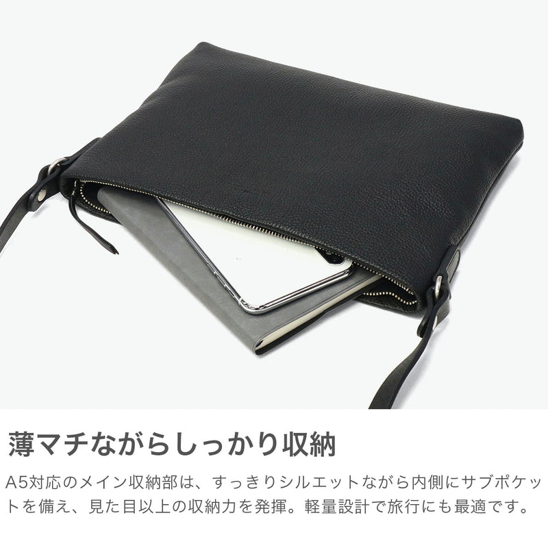 SLOW サコッシュ メンズ レディース ミニ 軽量 スロウ バッグ ショルダーバッグ ブランド レザー 革 本革 海外 旅行 きれいめ 小さめ コンパクト ミニショルダー 斜めがけ 日本製 A5 Shrink Sacoche 858S36P