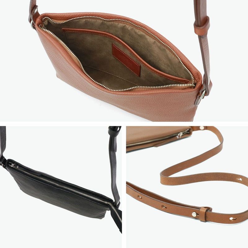 SLOW サコッシュ メンズ レディース ミニ 軽量 スロウ バッグ ショルダーバッグ ブランド レザー 革 本革 海外 旅行 きれいめ 小さめ コンパクト ミニショルダー 斜めがけ 日本製 A5 Shrink Sacoche 858S36P