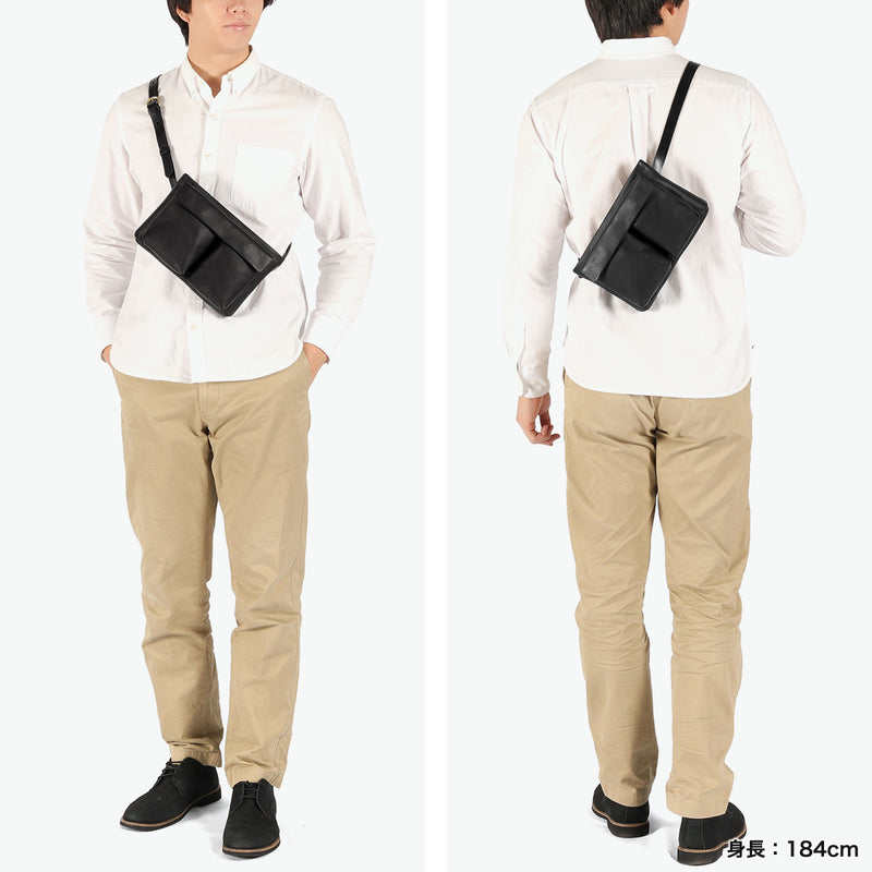 SLOW ボディバッグ メンズ レディース スロウ バッグ 本革 革 レザー ブランド 小さめ コンパクト スモール 軽量 斜めがけ ショルダー かっこいい おしゃれ シンプル 横型 日本製 A5 Cb Helmet Body Bag 858S73R