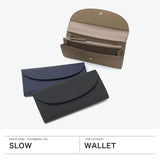 SLOW 長財布 財布 メンズ レディース 本革 ブランド スロウ かぶせ ボタン フラップタイプ 小銭入れあり 牛革 シンプル おしゃれ 日本製 ロングウォレット bouble flap long wallet 883S01R