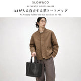 SLOW トートバッグ メンズ レディース 大きめ スロウ バッグ トート ブランド レザー 革 本革 牛革 丈夫 手提げ 手持ち カジュアル シンプル おしゃれ 大人 日本製 自立 軽量 横型 A4 Cb Boat Tote Bag M 306S65S