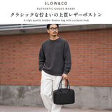 SLOW ボストンバッグ メンズ レディース スロウ バッグ トートバッグ 軽量 通勤 ブランド 本革 革 レザー 肩掛け ファスナー付き A4 スクエア 自立 日本製 Cb-Boston Bag 306S61S