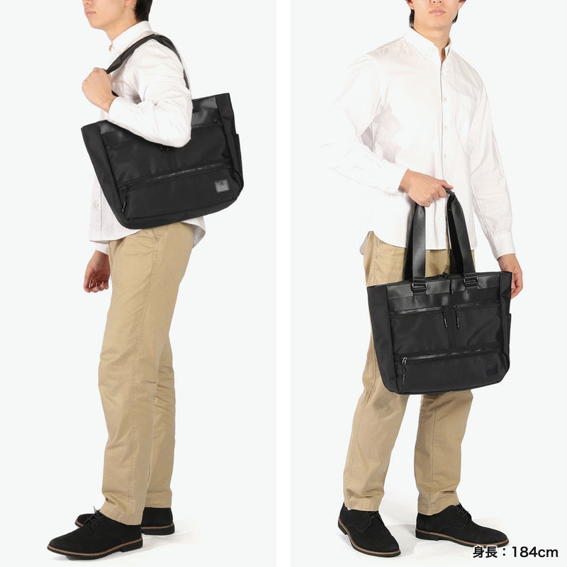 Sonne Tote Bag男士大型拉鍊品牌Sonne輕巧的休閒男士袋水平商務手提袋簡單的黑色通勤業務肩膀驅蟲A4 B4 PC 15inch Star STAR FLERER SOSF002