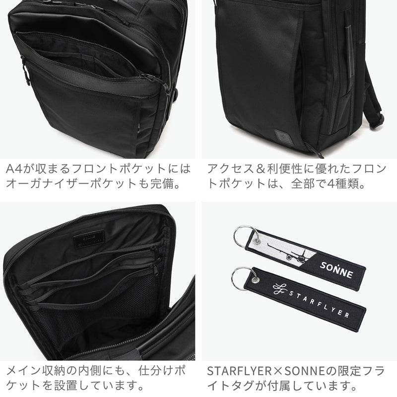 Sonne Backpack for Men Black Brand Sonne Simple Casual Stylish 비즈니스 통근 배낭 비즈니스 배낭 통근 비즈니스 출장 2 레이어 확장 워터 리펠트 A4 B4 PC 15 인치 스타 전단지 백팩 SOSF003