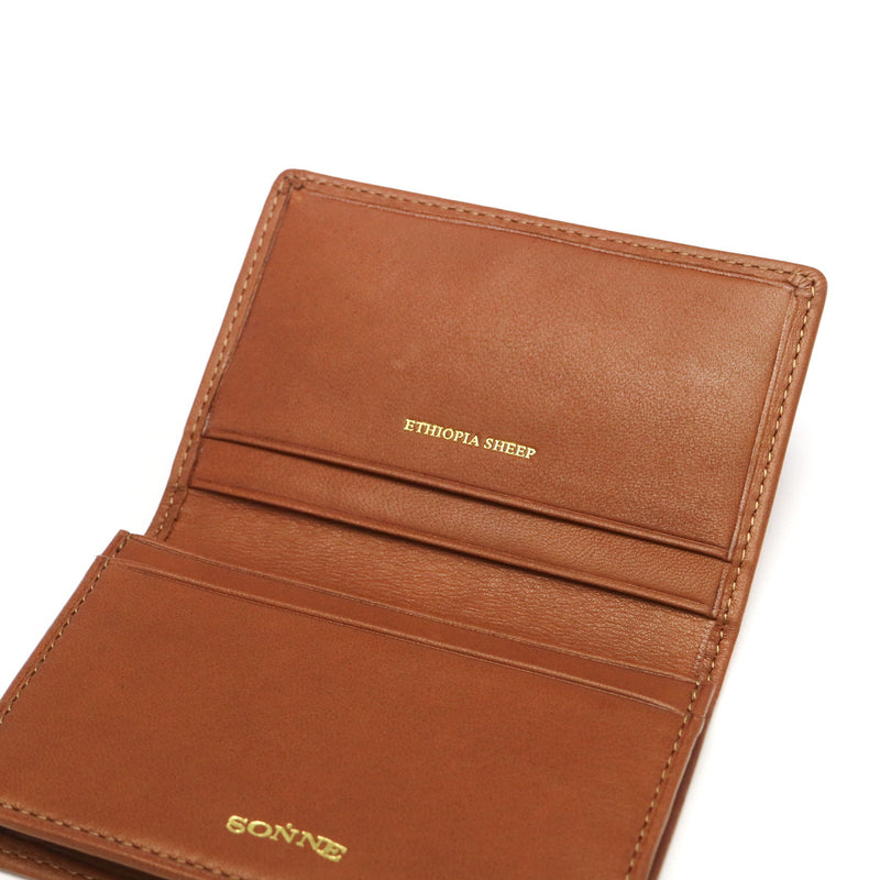 Sonne Business Card holder Men's Ladies Leather Leather Leather Leather Leather Sheep Leather Brand Zonne Fashionable Thin Slim Business Cut -folded Skhaf Card Case SOS004A