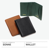 SONNE Wallet Men's Ladies Ladies Bi -fold Wallet Leather Leather Leather Sheep Leather Sheep Leather Brand Zonne Compact Coin Purse With Coin Purse Purse Fashionable Thin Slim SCHAF Multi Compact Wallet SOS009A