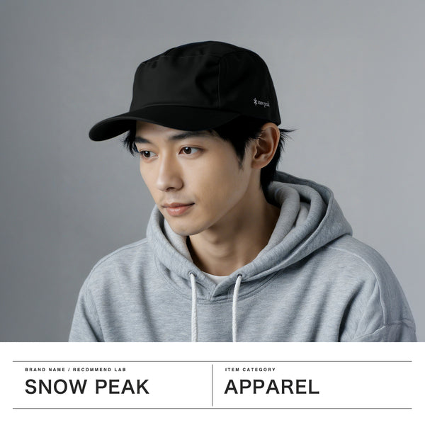 Snow Peak Cap Men's Women's Brand Snow Peak Deep Waterproof Windproof Rain Cap Water-absorbing Quick-drying Flat Visor Simple Logo Outdoor Gore-TEX Lightweight GORE-TEX Rain Cap AC-25SU006