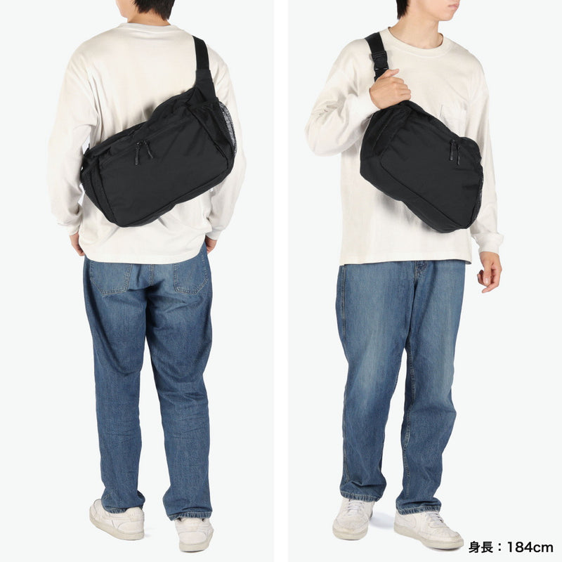 Beg bahu puncak salji untuk lelaki dan wanita, beg crossbody jenama ringan Snow Peak Bag kasual Crossbody Crossbody Crossbody Besar Bergaya Nylon Water Repellent 19L A4 Everyway Gunakan beg bahu tengah AC-25SU403