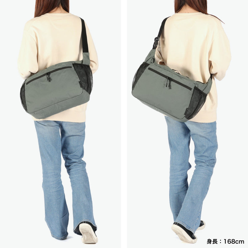 Beg bahu puncak salji untuk lelaki dan wanita, beg crossbody jenama ringan Snow Peak Bag kasual Crossbody Crossbody Crossbody Besar Bergaya Nylon Water Repellent 19L A4 Everyway Gunakan beg bahu tengah AC-25SU403