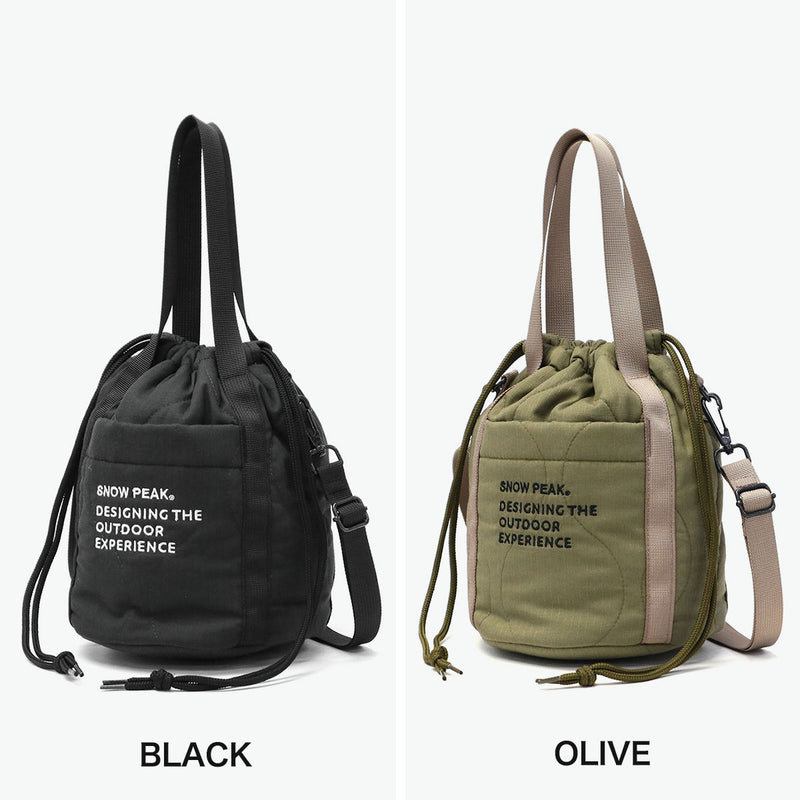 スノーピーク トートバッグ メンズ レディース ブランド snow peak ショルダー 巾着 巾着バッグ バッグ キルティング おしゃれ 刺繍 バッグインバッグ 手持ち 斜めがけ 2WAY Quilted Ripstop Pouch AC-25AU021