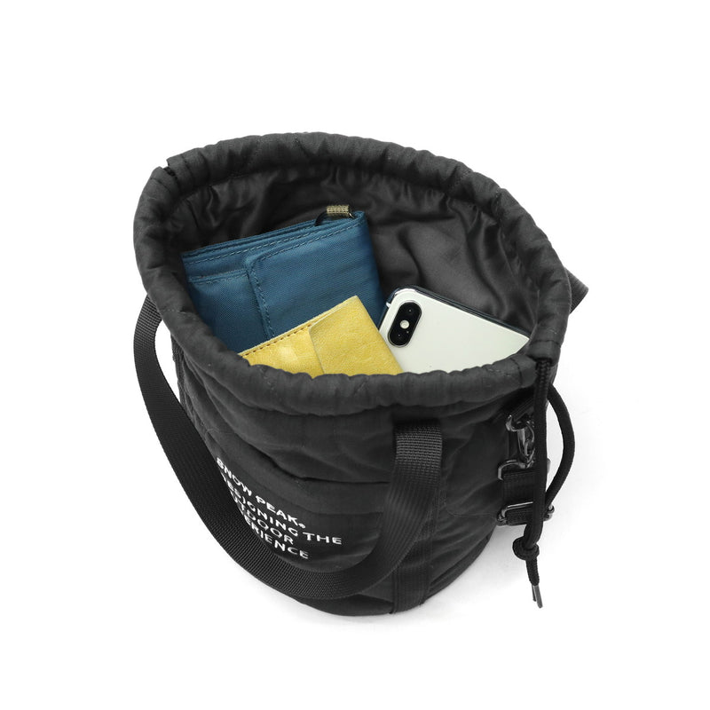 スノーピーク トートバッグ メンズ レディース ブランド snow peak ショルダー 巾着 巾着バッグ バッグ キルティング おしゃれ 刺繍 バッグインバッグ 手持ち 斜めがけ 2WAY Quilted Ripstop Pouch AC-25AU021