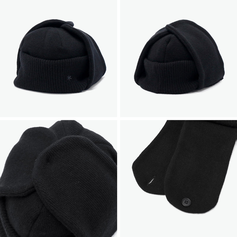 スノーピーク フライトキャップ ニット メンズ レディース snow peak 帽子 ニット帽 キャップ 無地 ニットキャップ ブランド ウール 耳あて シンプル おしゃれ 秋冬 防寒 アウトドア キャンプ Knit Flight Cap AC-25AU027