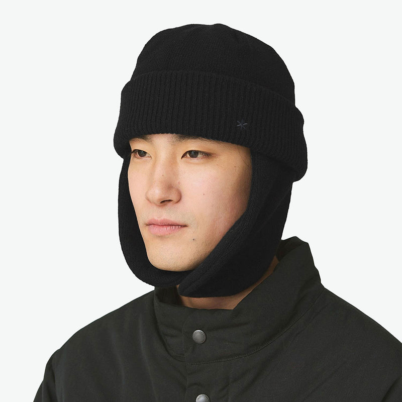 スノーピーク フライトキャップ ニット メンズ レディース snow peak 帽子 ニット帽 キャップ 無地 ニットキャップ ブランド ウール 耳あて シンプル おしゃれ 秋冬 防寒 アウトドア キャンプ Knit Flight Cap AC-25AU027