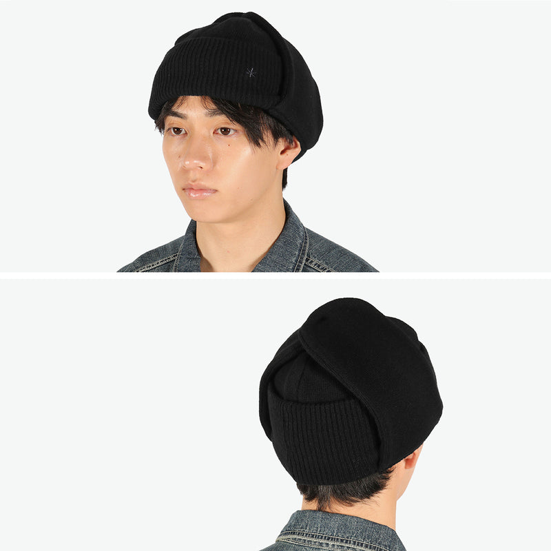 スノーピーク フライトキャップ ニット メンズ レディース snow peak 帽子 ニット帽 キャップ 無地 ニットキャップ ブランド ウール 耳あて シンプル おしゃれ 秋冬 防寒 アウトドア キャンプ Knit Flight Cap AC-25AU027