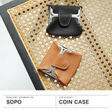 ソポ コインケース メンズ レディース かわいい 革 SOPO 財布 コンパクト ブランド がま口 小銭入れ 小さい 本革 カーフレザー おしゃれ ミニ 高級感 レザー 薄型 大人 プレゼント 日本製 W-GAMA PURSE-DEG SO27