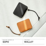 ソポ 二つ折り財布 メンズ レディース box型小銭入れ ブランド ファスナー SOPO 財布 小銭入れあり 二つ折り コンパクト ミニ財布 本革 薄い 薄型 ラウンドファスナー 革 レザー 日本製 ROUND ZIP PURSE-DEG SO38