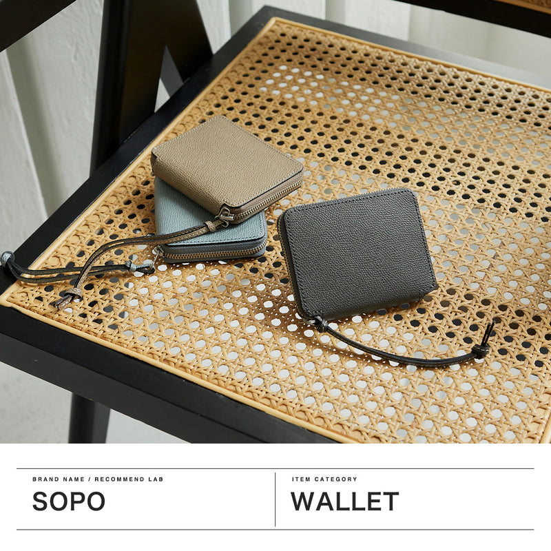 ソポ 二つ折り財布 レディース メンズ ブランド box型小銭入れ ブランド ファスナー SOPO 札 小銭 本革 財布 小銭入れあり ラウンドファスナー 小さめ 革 レザー 牛革 大人 日本製 ROUND ZIP PURSE-DEG/VAL SO36