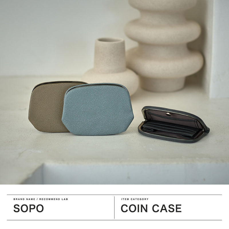 ソポ 財布 メンズ レディース コンパクト ブランド SOPO 小さめ がま口 本革 革 牛革 カーフレザー おしゃれ 上品 高級感 きれいめ ハイカジュアル 大人 プレゼント 日本製 SNAP SLIM WALLET-M-DEG/VAL SO54