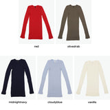 スープレルース Tシャツ レディース 長袖 Souple Luz 薄手 長袖Tシャツ インナー おしゃれ リブ コットン カシミヤ 可愛い 無地 丸胴 丸襟 日本製 コットンカシミヤリブ タイトクルーネックTシャツ CCR-TO-420