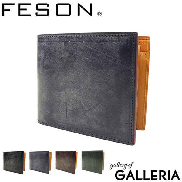 Feson Feson Bi-fold Wallet Bridle Cuther of Men's Leather funine Leather Coin Coin Coin Curse ST01-002 [免費送貨]