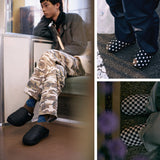 【正規取扱店】 SUBU サンダル メンズ レディース 冬 スブ ドット ピンク ブラック 冬用 秋冬 サンダル ブランド おしゃれ オフィス あったか 暖かい 外履き 室内 ルームシューズ 起毛 スリッパ スリッポン F-LINE SB001