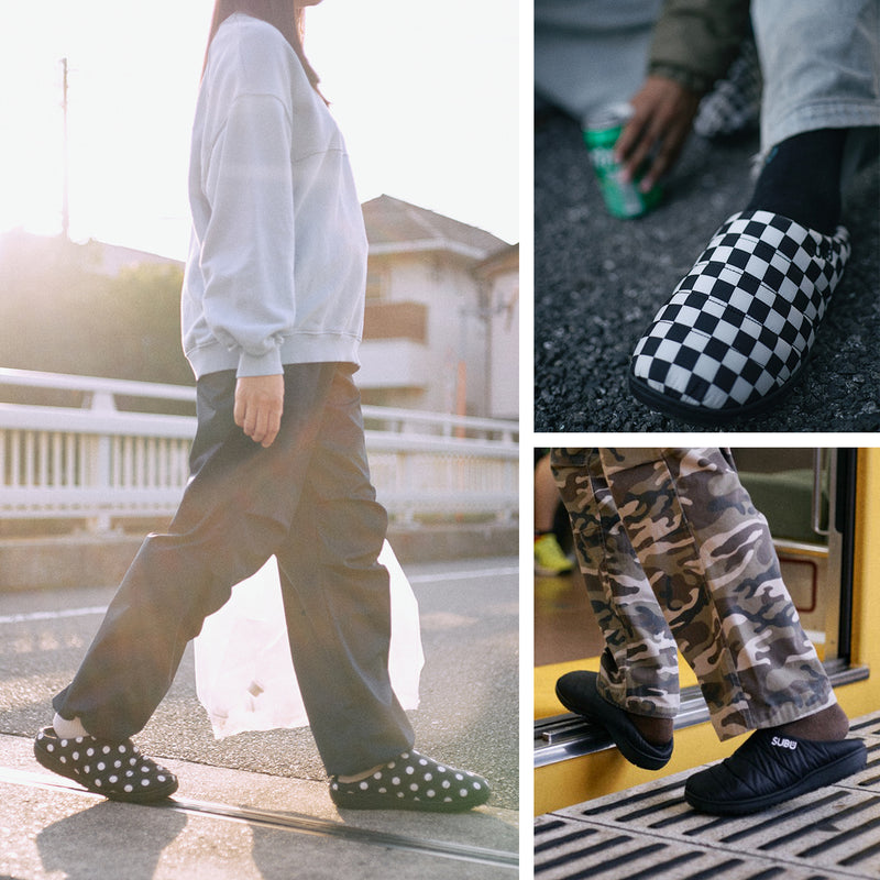 【正規取扱店】 SUBU サンダル メンズ レディース 冬 スブ ドット ピンク ブラック 冬用 秋冬 サンダル ブランド おしゃれ オフィス あったか 暖かい 外履き 室内 ルームシューズ 起毛 スリッパ スリッポン F-LINE SB001