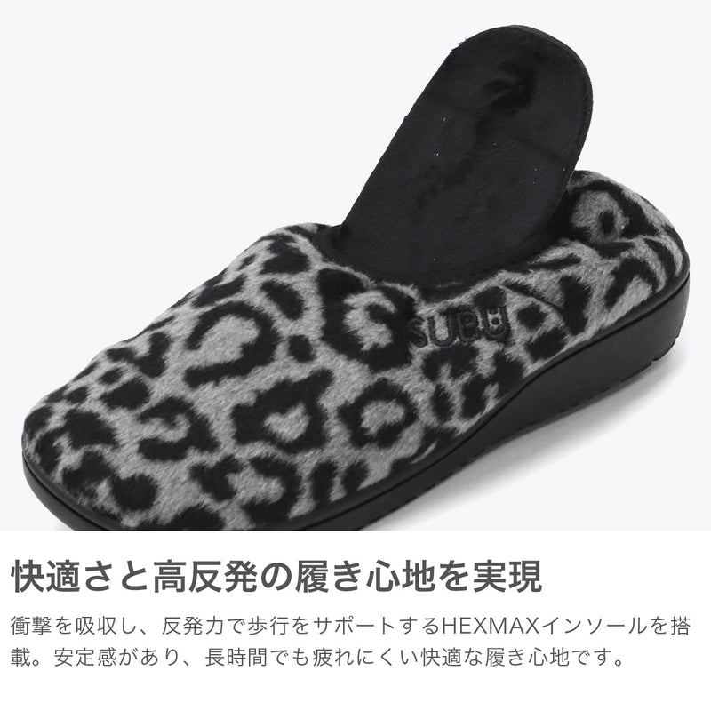 【正規取扱店】 SUBU サンダル メンズ レディース 冬 スブ ブランド おしゃれ 黒 暖かい 秋冬 シューズ スリッパ ホラー ウール レオパード 高反発 限定 HORROR DOTS VAMP LEOPARDO SB042