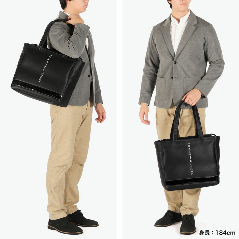 トミー ヒルフィガー ゴルフ トートバッグ メンズ レディース A4 B4 大きめ TOMMY HILFIGER GOLF 軽量 大容量 カジュアル ブランド 横 自立 トート バッグ 持ち手 長め 合皮 FACE THMG3FB5