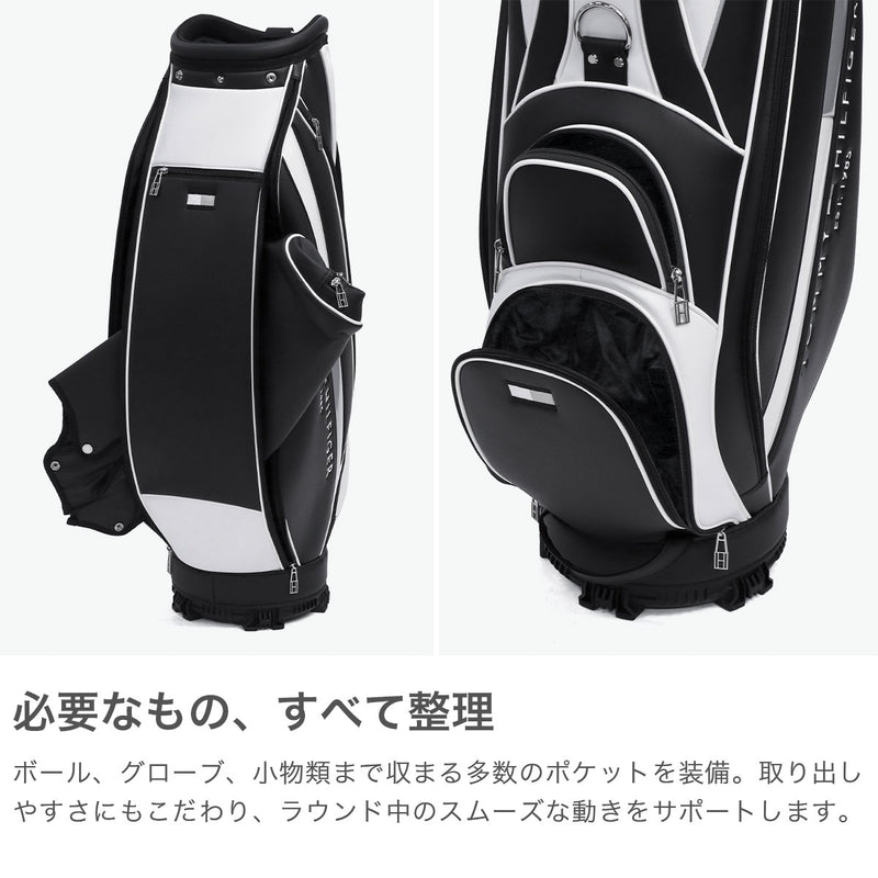 トミー ヒルフィガー ゴルフ キャディバッグ メンズ レディース TOMMY HILFIGER GOLF おしゃれ 9.0型 9型 46インチ 5分割 軽量 カート カート型 合皮 キャディ バッグ カートキャディバッグ ベーシック THMG4SC5